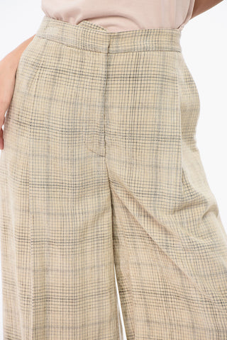 Pantaloni Palazzo in Velour a Quadri