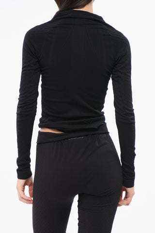 MM6 SALOMON Sportives Rundhals-T-Shirt mit Ton-in-Ton erhabenen Details