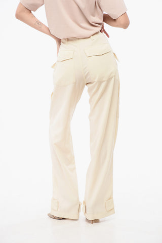 Pantaloni NINA A Gamba Larga in Lana Vergine