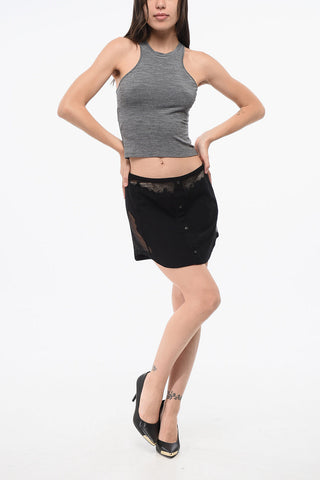 Minirock aus Stoff O-MALVY mit transparenten Details