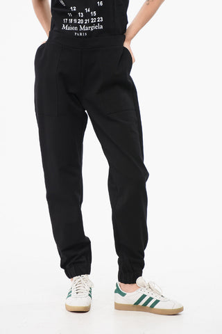 Solid-Color Trousers with Elastic Waist