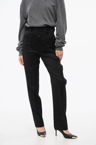 MM0 Pantaloni in Lana a Vita Alta