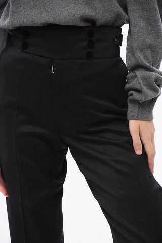 MM0 Pantaloni in Lana a Vita Alta