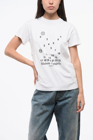 MM1 MM10 Baumwoll-T-Shirt mit Rundhalsausschnitt und kontrastierendem Monogramm