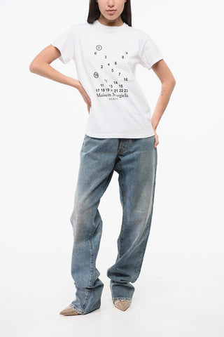 MM1 MM10 Baumwoll-T-Shirt mit Rundhalsausschnitt und kontrastierendem Monogramm