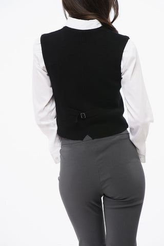 Cashmere Gilet with Logo Buttons