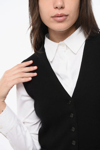 Cashmere Gilet with Logo Buttons
