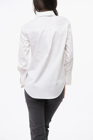 Camicia in Popeline di Cotone Tie Neck