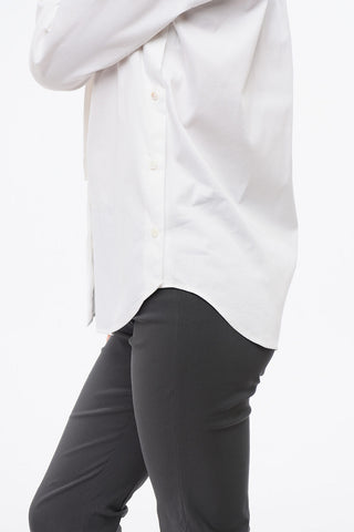 Camicia in Popeline di Cotone Tie Neck