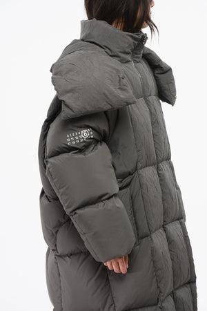 MM6 Maxi Quilted Puffer Coat with Removable Hood