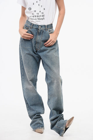 MM0 Wide-Leg Vintage-Effect Jeans