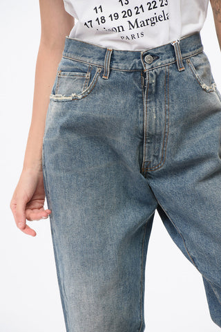 MM0 Jeans mit weitem Bein im Vintage-Look