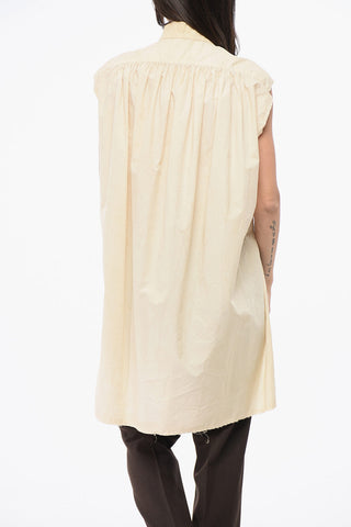 Oversized Sleeveless Vintage-Effect Shirt