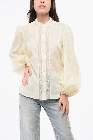Lace Blouse with Leg Of Mutton Sleeves