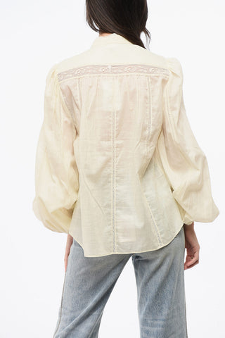 Lace Blouse with Leg Of Mutton Sleeves