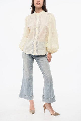 Lace Blouse with Leg Of Mutton Sleeves