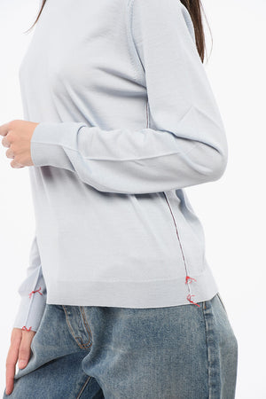 MM4 MM14 Einfarbiger Wollpullover mit Rollkragen