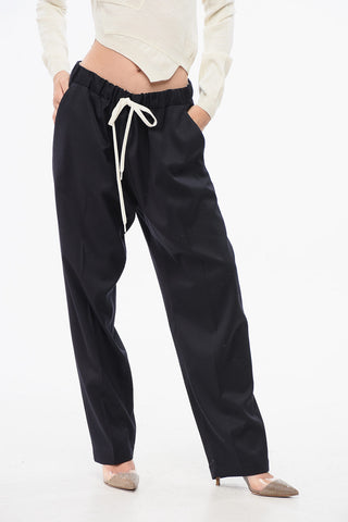 MM6 Virgin Wool Stretch Blend Pants with Drawstring Waist