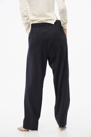 MM6 Virgin Wool Stretch Blend Pants with Drawstring Waist