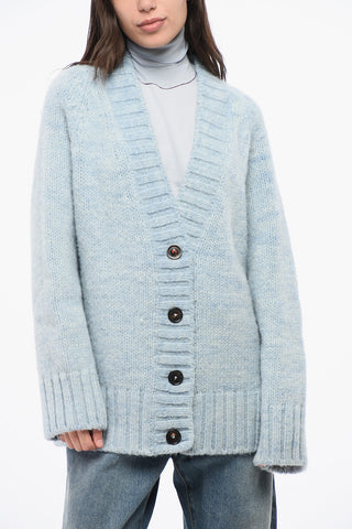 MM4 MM14 Oversize-Cardigan mit V-Ausschnitt und 4 Knöpfen