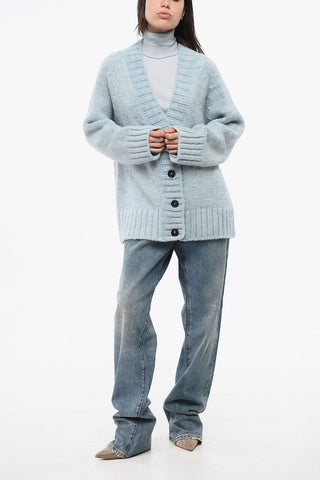 MM4 MM14 Oversize-Cardigan mit V-Ausschnitt und 4 Knöpfen