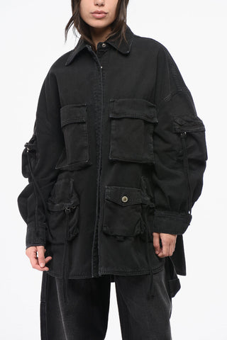 Utility Denim Overshirt with Maxi Patch Pockets