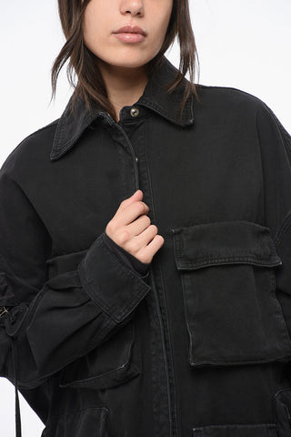 Utility Denim Overshirt with Maxi Patch Pockets
