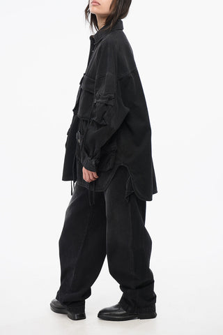 Utility Denim Overshirt with Maxi Patch Pockets