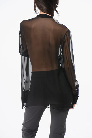 Silk Tie Neck Blouse