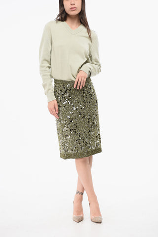 Longuette Melange con Paillettes All Over