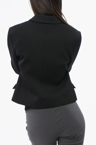 Solid Color Wool Cropped Blazer