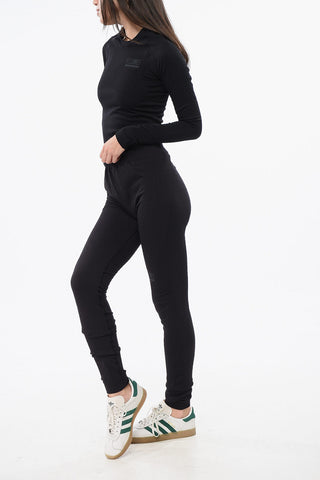 MM6 SALOMON Leggings in Nylon Con Dettagli Tono su Tono in Rilievo