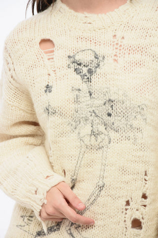 Distressed Effect Crew-neck Sweater