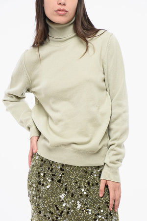 MM4 MM14 Einfarbiger Kaschmirpullover mit Rollkragen