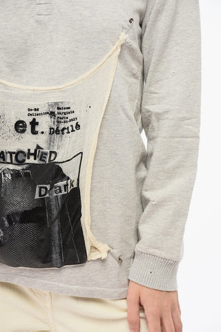 MM1 MM10 Crewneck Sweatshirt with Two Buttons