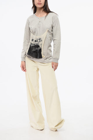 MM1 MM10 Crewneck Sweatshirt with Two Buttons