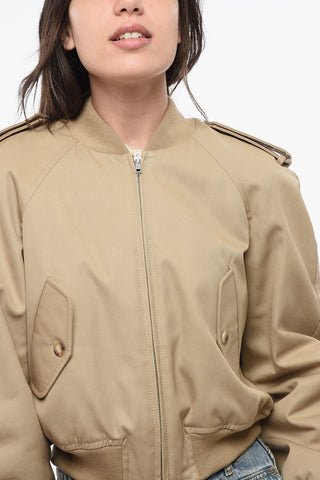 COUTURE! 단색 크롭 보머 재킷, 포켓 2개