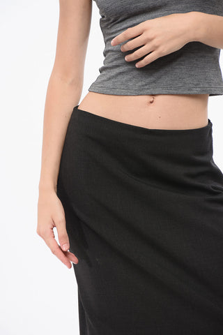 Longuette in Lana Vergine Stretch con Spacco sul Retro