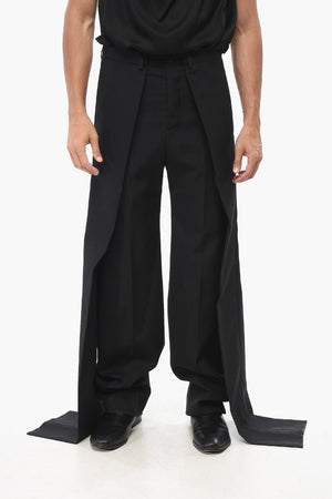 Wool Tuxedo Trousers with Pleats