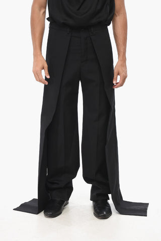 Wool Tuxedo Trousers with Pleats