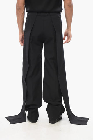 Wool Tuxedo Trousers with Pleats