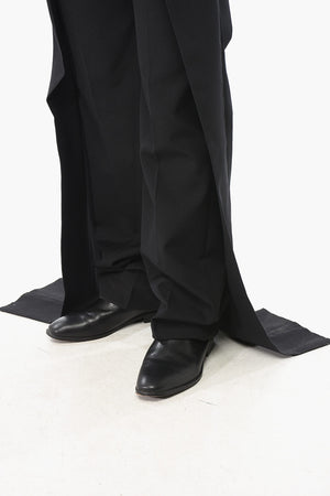 Wool Tuxedo Trousers with Pleats