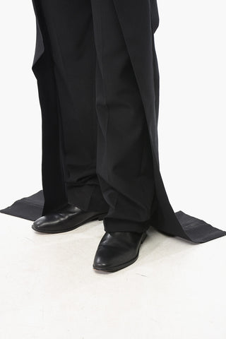 Wool Tuxedo Trousers with Pleats