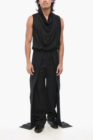 Wool Tuxedo Trousers with Pleats