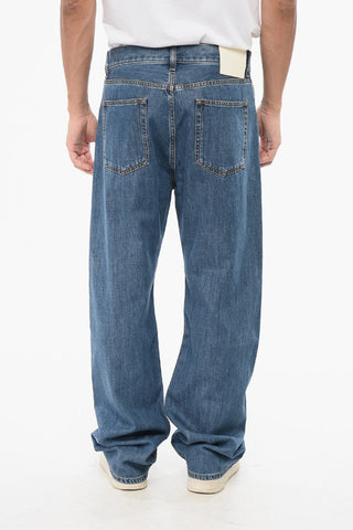 Jeans mit geradem Bein und 24 cm Leder-Logo-Patch