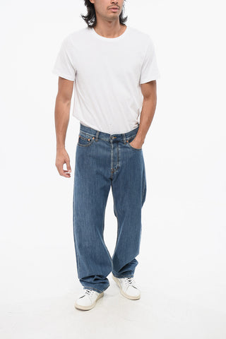Jeans mit geradem Bein und 24 cm Leder-Logo-Patch