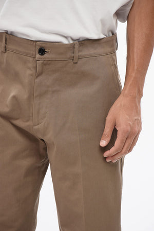 Straight-Leg Chino Trousers with Equestrian Knight Embroidery