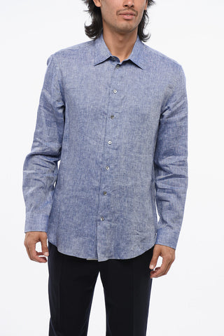 EMPORIO Camicia in Lino con Collo Francese