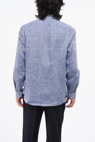 EMPORIO Camicia in Lino con Collo Francese