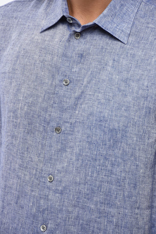 EMPORIO Camicia in Lino con Collo Francese